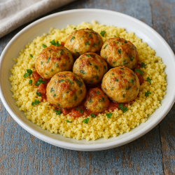 Cous cous con polpette di pesce al pomodoro